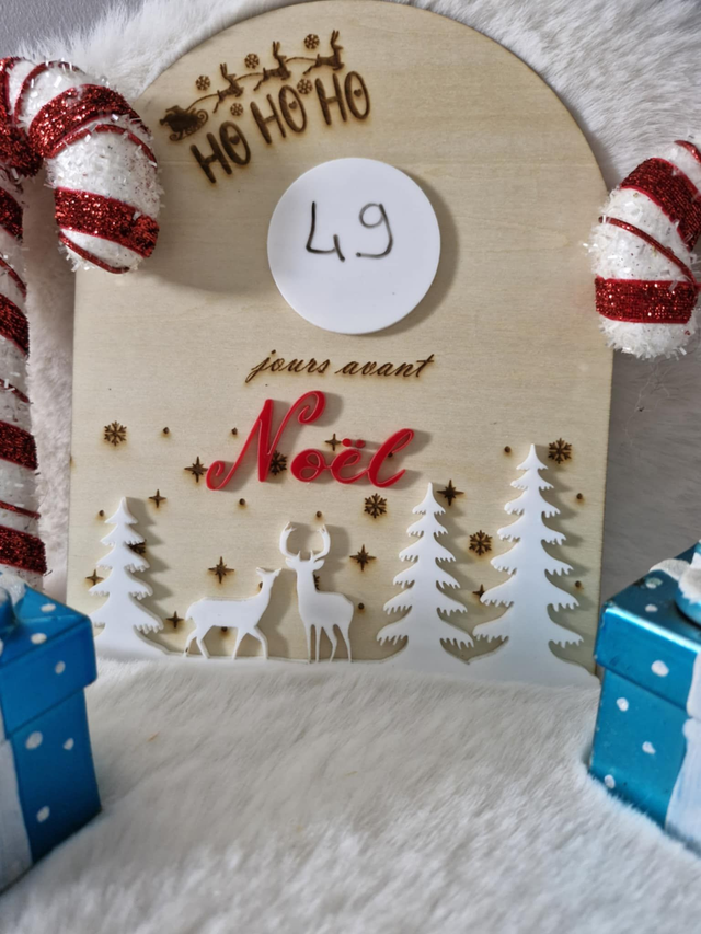 Pancarte compte à rebours Noël 