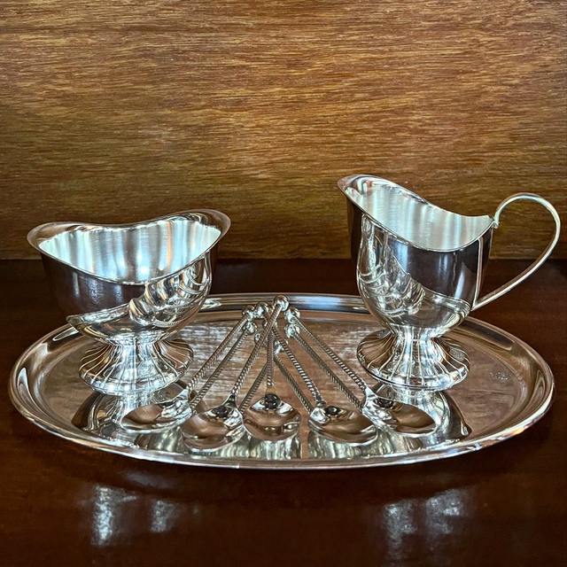 Late 1960’s/ Early 1970’s Douwe Egberts Silver-Plated Cream And Sugar Set