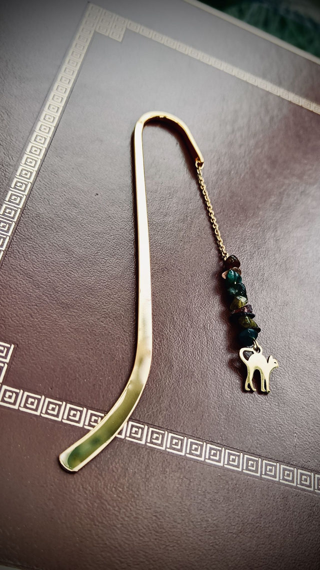 Marque page Chat noir (doré)