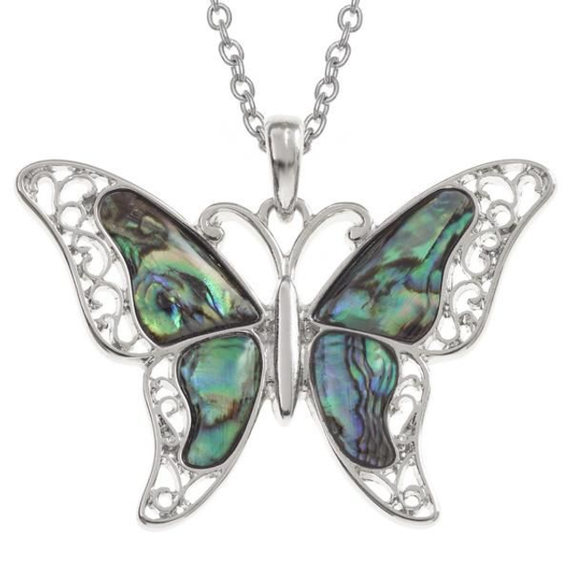 Abalone (Paua) Shell Butterfly Pendant