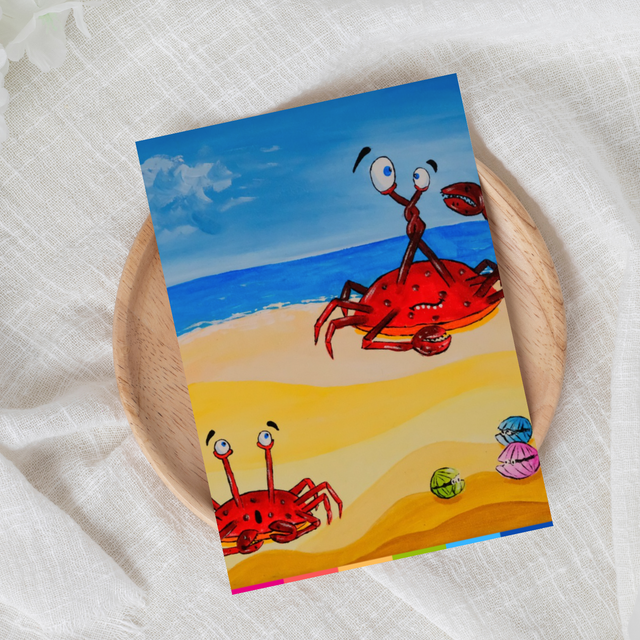 Krab in de knoop | Ansichtkaart A6