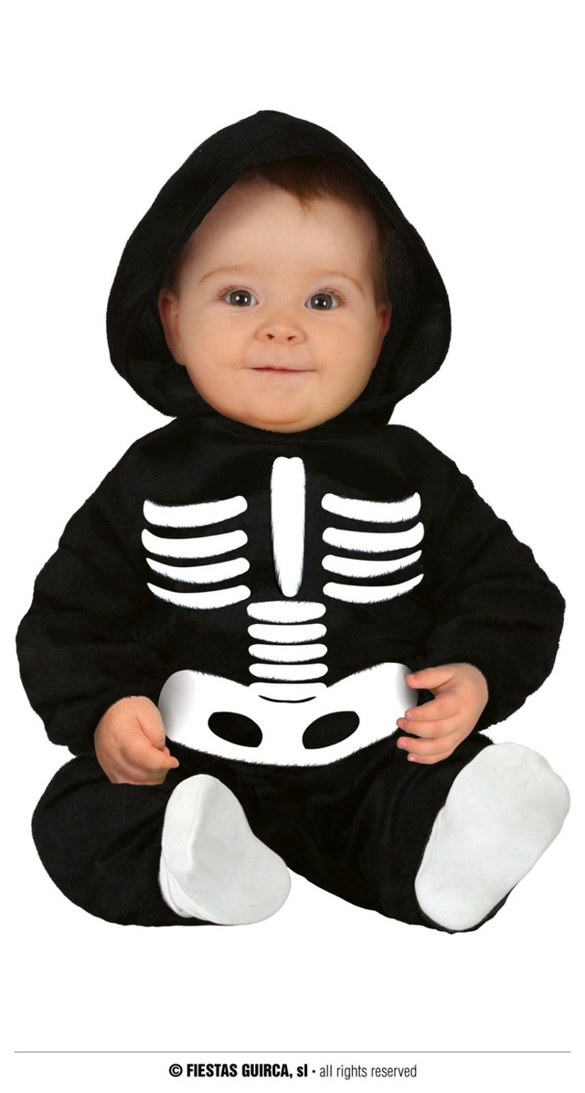 HALLOWEEN COSTUME SKELETRINO CON CAPUCCIO