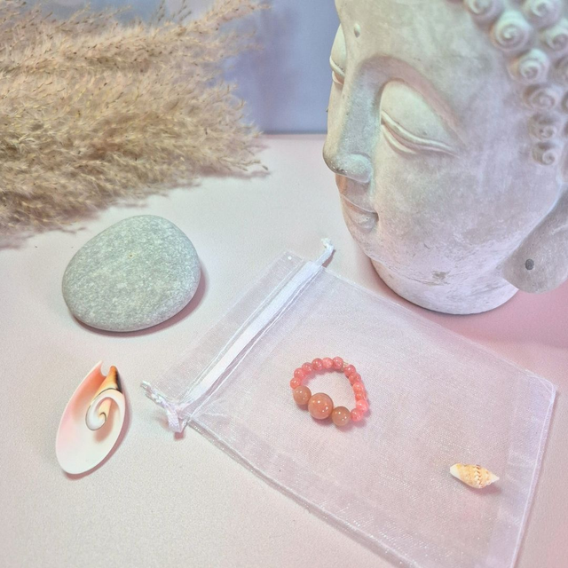 Bague HARMONIA – Pierre de Soleil & Rhodochrosite naturelles