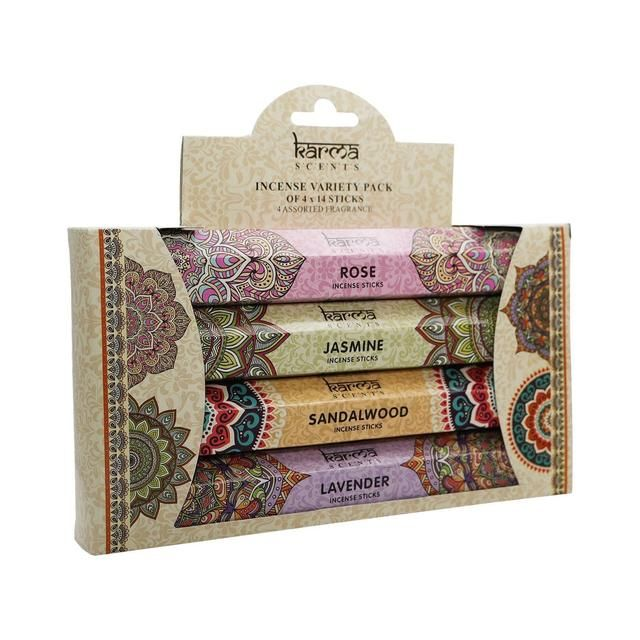 Sifcon Karma Scents Incense Stick Variety Pack - 4 Packs Of 14