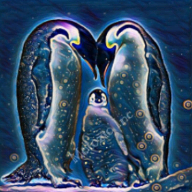 Penguin Family Blank Greeting Card