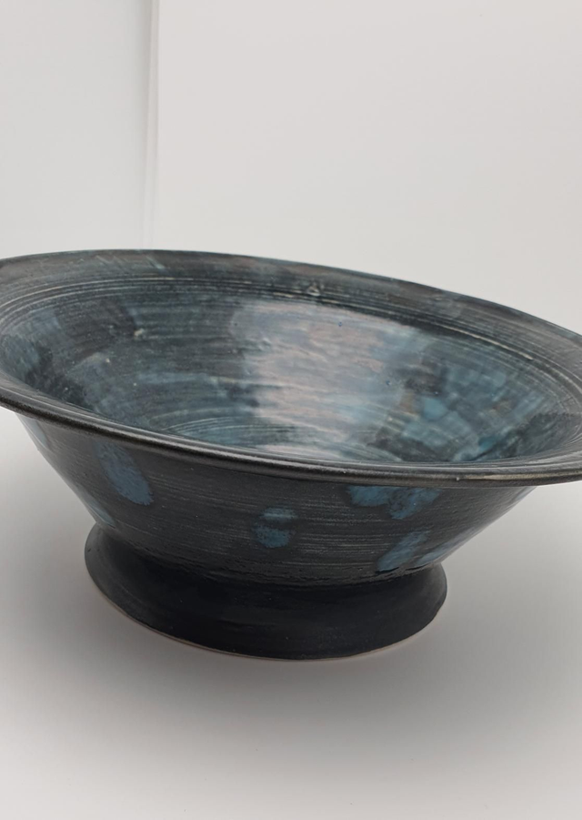 Bleu noir mat saladier en grès 
