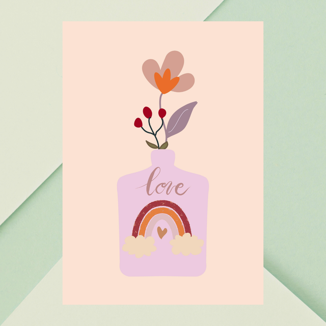 Impression Vase Floral Botanique Bohème - Art Mural Inspiré par la Nature / Botanical Boho Floral Vase Print - Nature-Inspired Wall Art