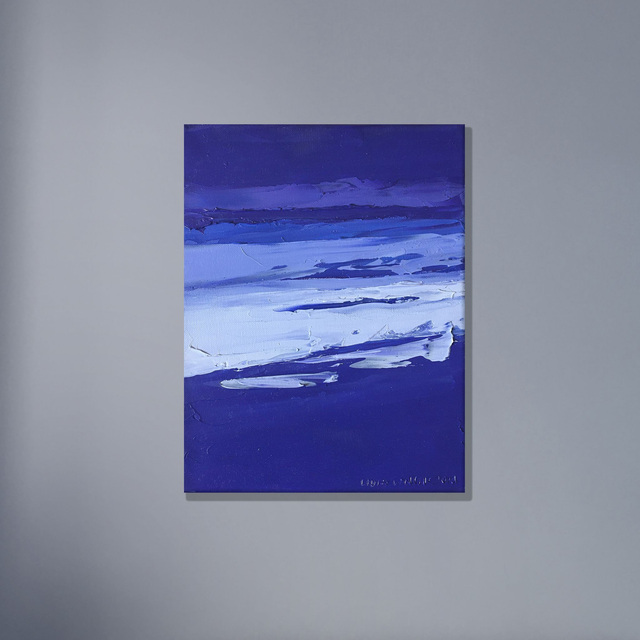 Nokturn zimowy I - mały obraz olejny