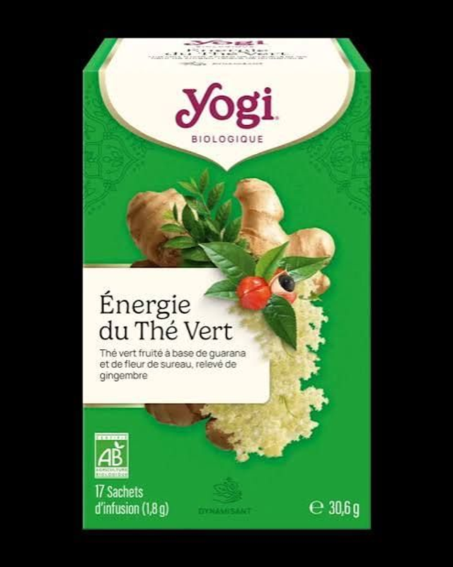 Yogi Tea Énergie du Thé Vert BIO | Infusion Vitalité 17 Sachets