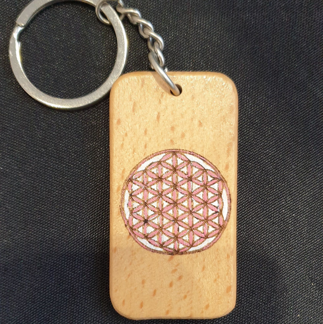 Porte-clef esprit zen, fleur de vie 