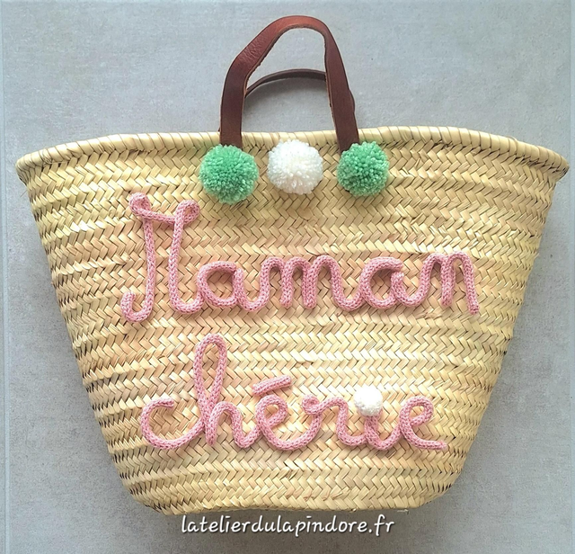 Panier plage/marché en tricotin personnalisé