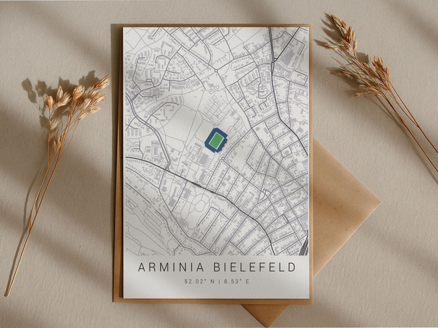 Arminia Bielefeld Stadtkarte | Druck | Postkarte