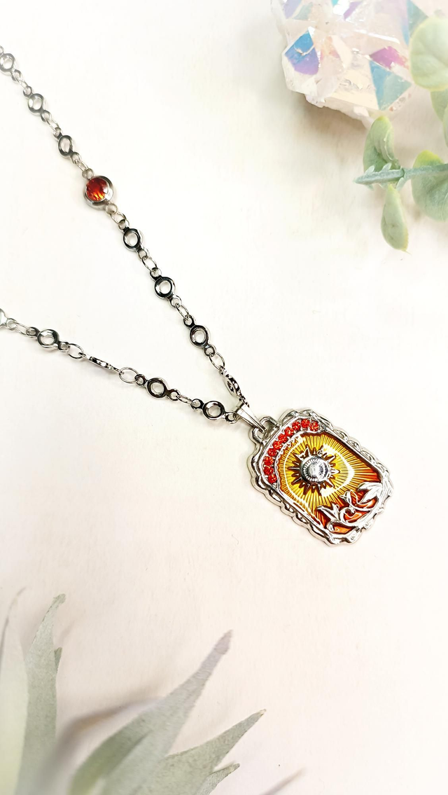 Collier SURYAH - Argenté - Jaune Aurore