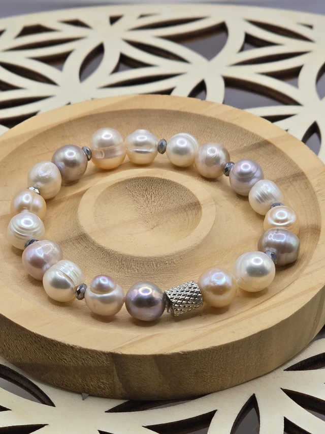 Bracelet Perle de culture d'eau douce multicolore 0,8 cm 