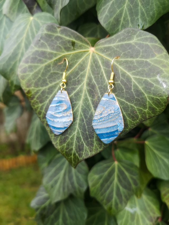 Collection Les Pierres Agate Azur - Boucles d&#039;oreilles Victoire 