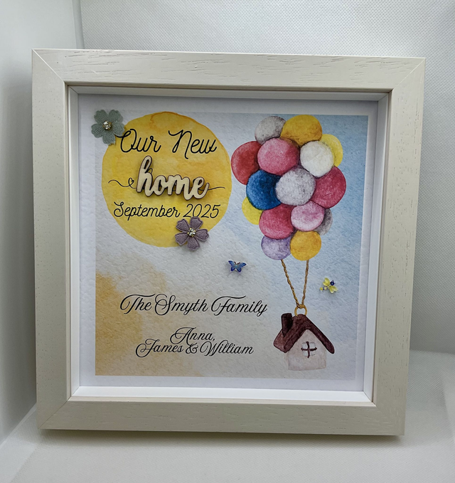 New home personalised frame. Housewarming gift.