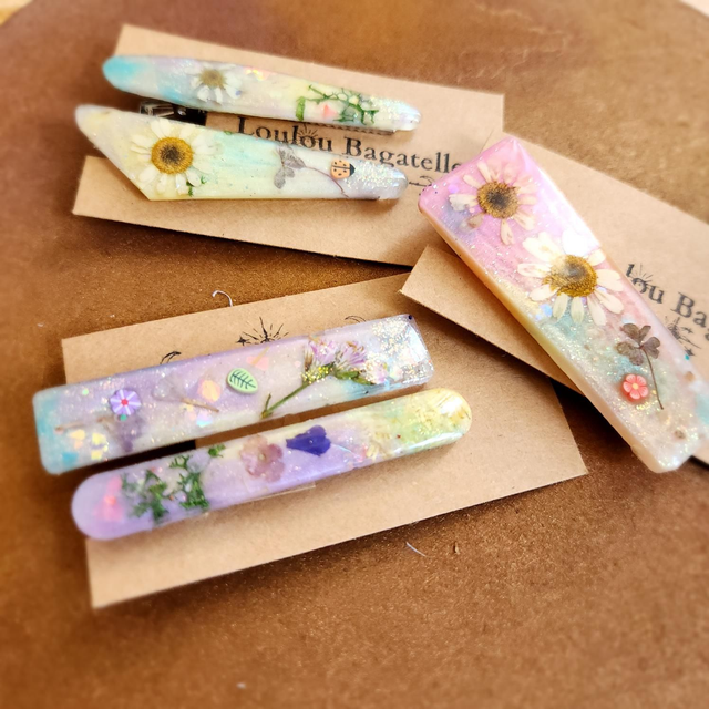 DUo de Barrettes florales – poésie en éclats pastel