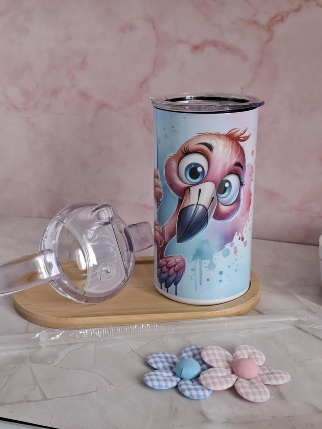 Verre évolutif flamant rose