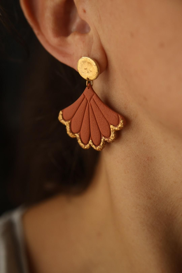 Boucles Oreilles Collection Automnale Dorée 