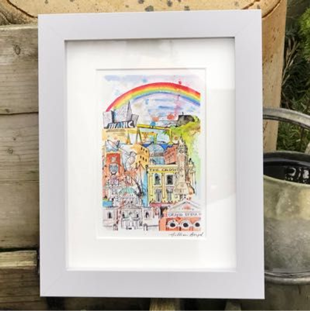 Belfast Landmarks Rainbow (print)