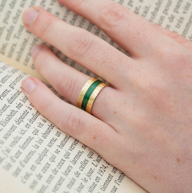 Bague Telluris - Doré, vert