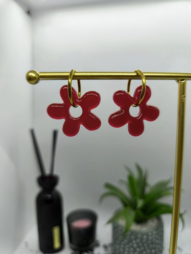 Pampilles interchangeables LAURA rouge 