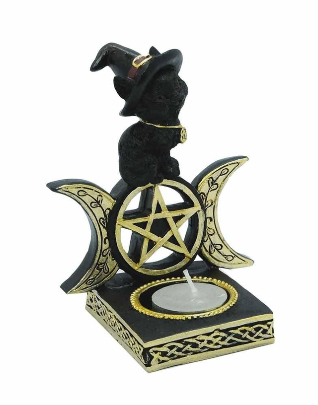 Cat 3 Moons Candle Holder