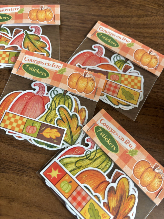 Pumpkin Gathering ~ lot de 7 stickers