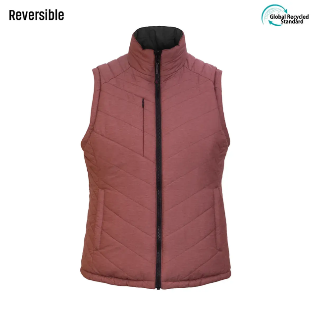 Parka sin manga reversible thinsulate mujer negro/malva