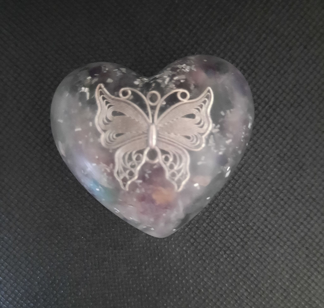 Mini coeur de poche Améthyste / Aventurine verte / Quartz rose