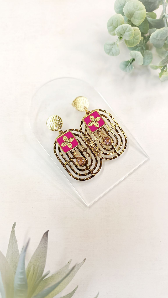 GLORIA - Rose Fuchsia - Boucles d&#039;oreilles