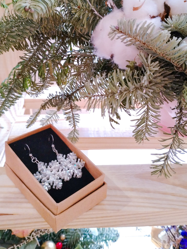 Pendientes Copos Brillante Navidad