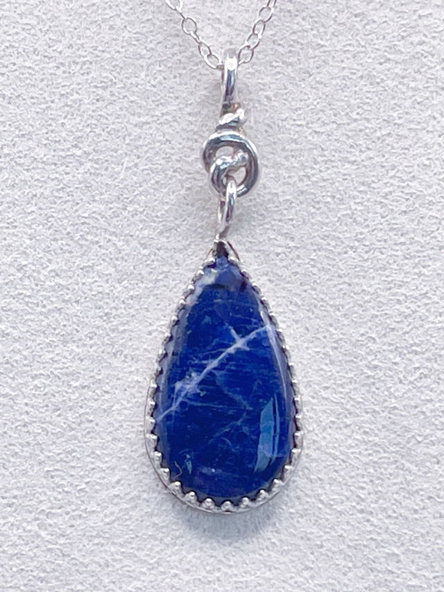Pendentif sodalite et argent seul