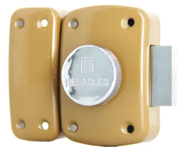 Verrou à bouton ECO cylindre 40mm coloris or