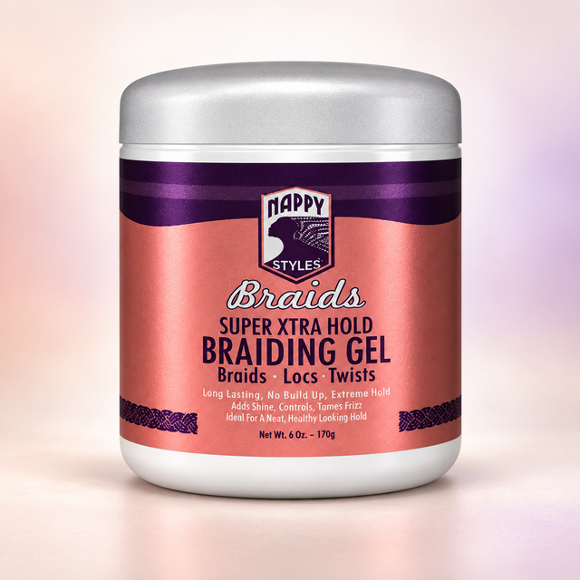 Napping Braids Extra Hold Gel – Extra starkes Styling-Gel für Braids, Cornrows & Edges – 6 oz / ca. 170 g