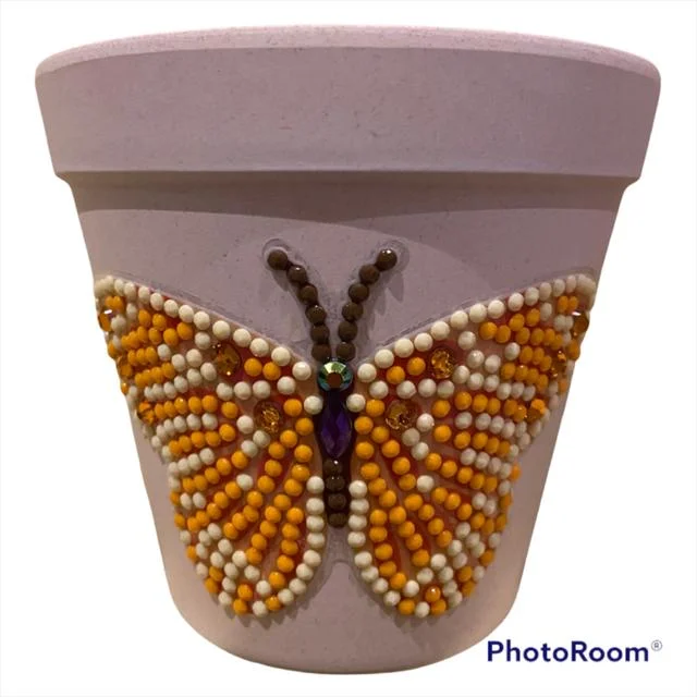 Yellow Butterfly Plant Pot