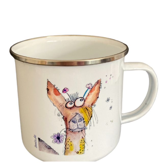 Emailletasse "Alpaka"