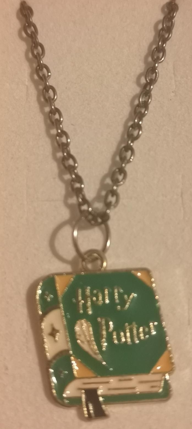 Harry Potter Themed Slytherin Book Pendant Necklace. 