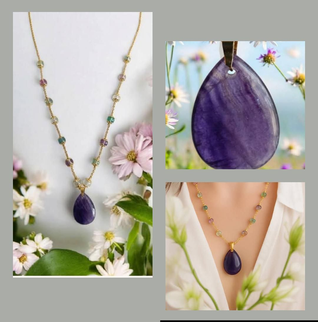 8)Collier Fluorite -- Clarté et Harmonie intérieure