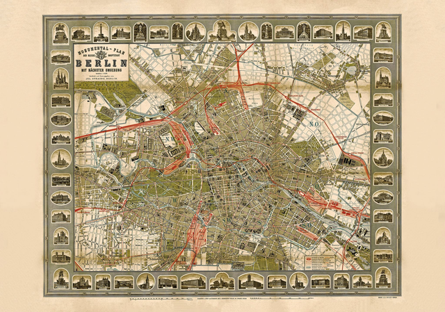 1896 Berlin Monumental Map A1
