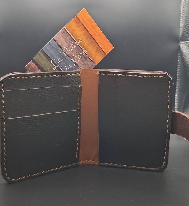 Porte 5 cartes et billets avec fermoir
