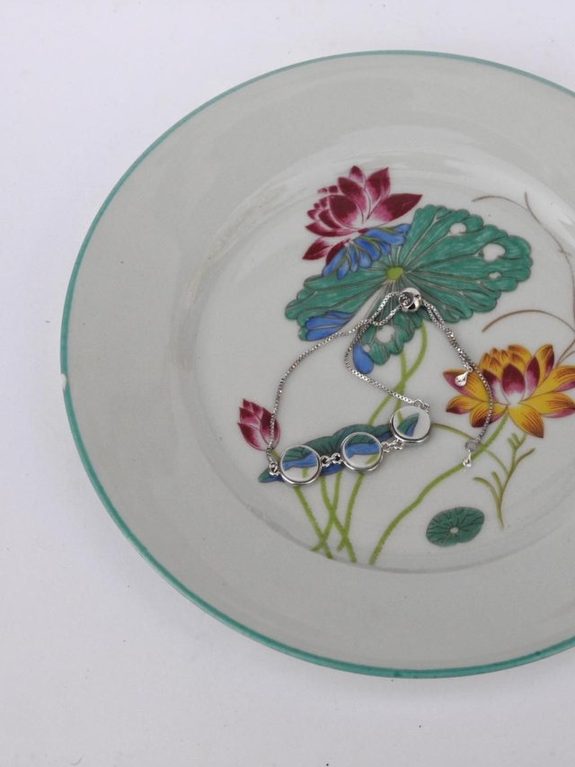 Bracelet triple - porcelaine Charles Field Haviland - modèle Lotus no.2