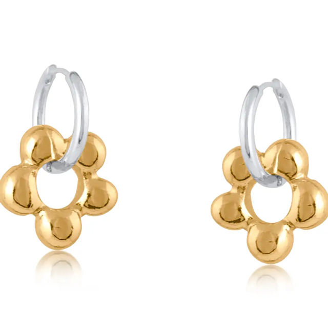 Two Tone Daisy Earrings 