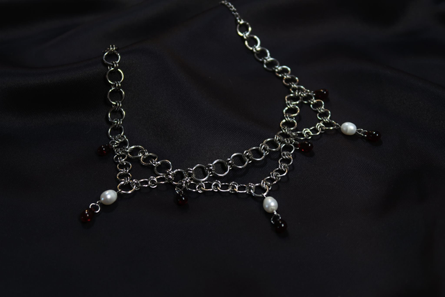 Collier Némésis Argent Rouge