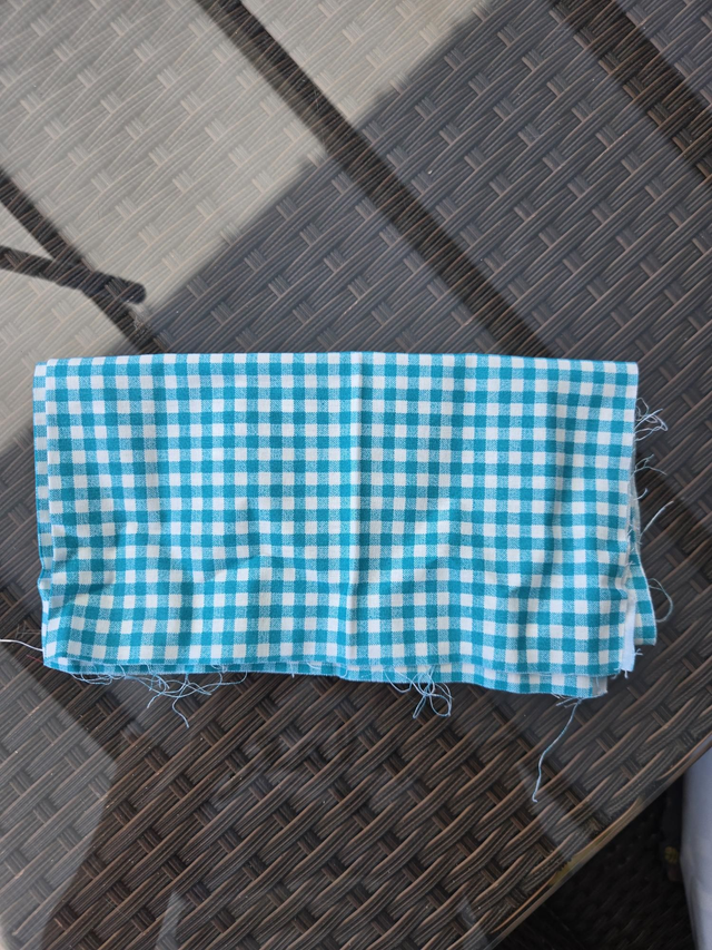 Coton 50 x 50 cm carreaux turquoise