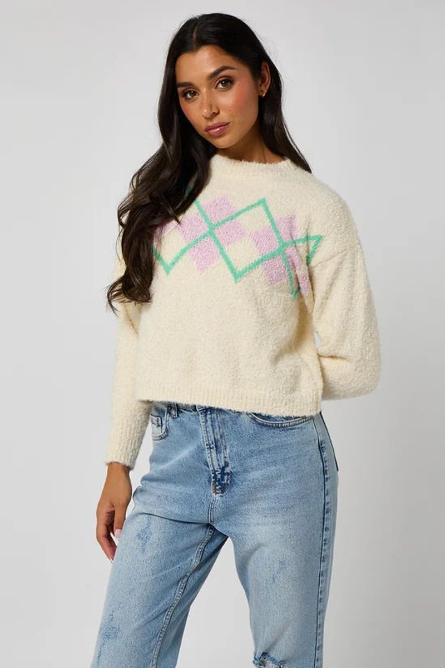 Boucle Argyle Jumper