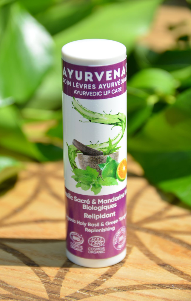 Baume à lèvres bio Ayurvenat Basilic &amp; Mandarine