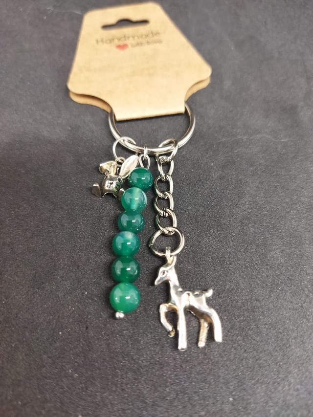 Porte clé en jade verte