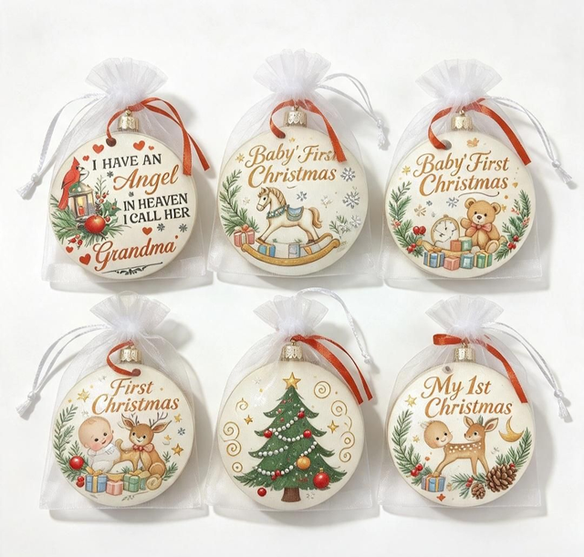 Various christmas tree bubbles 
