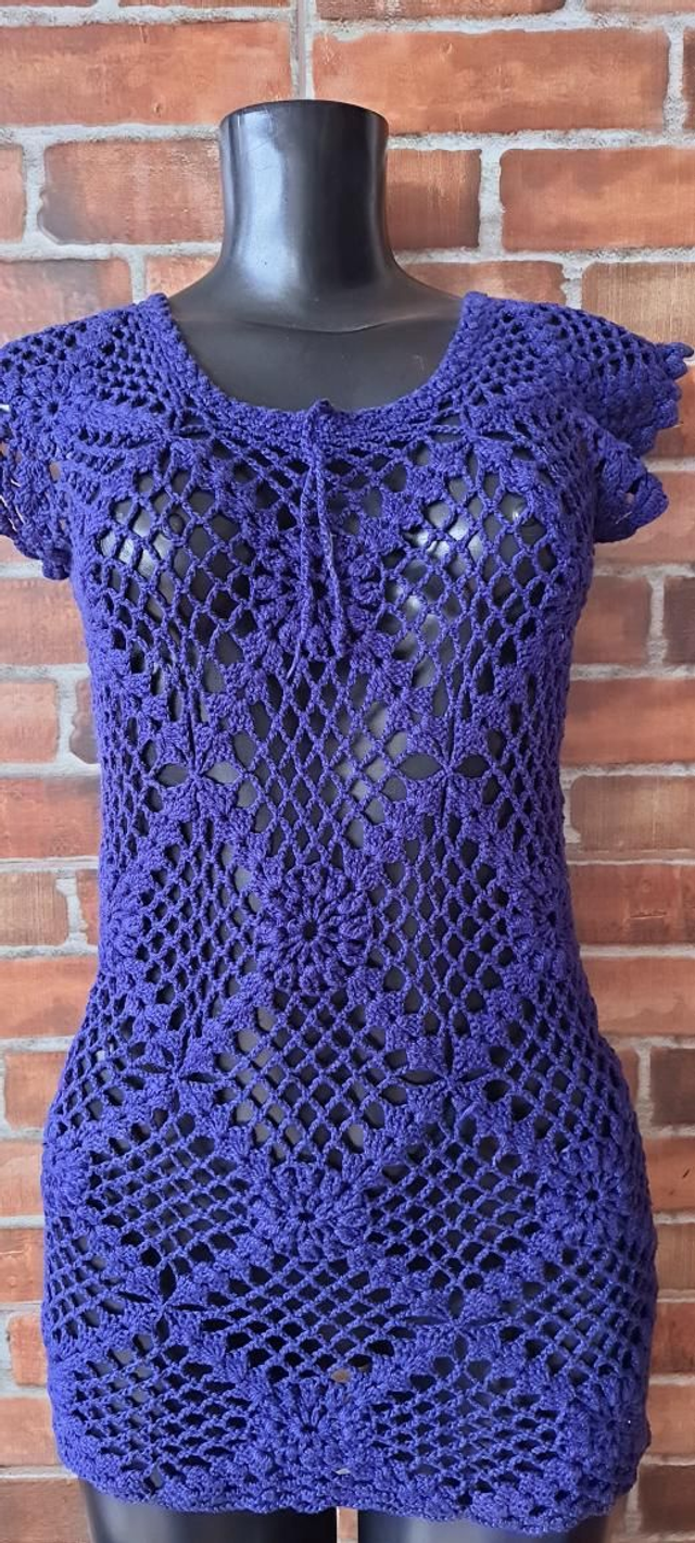 Blusa Comprida De Croche T/38